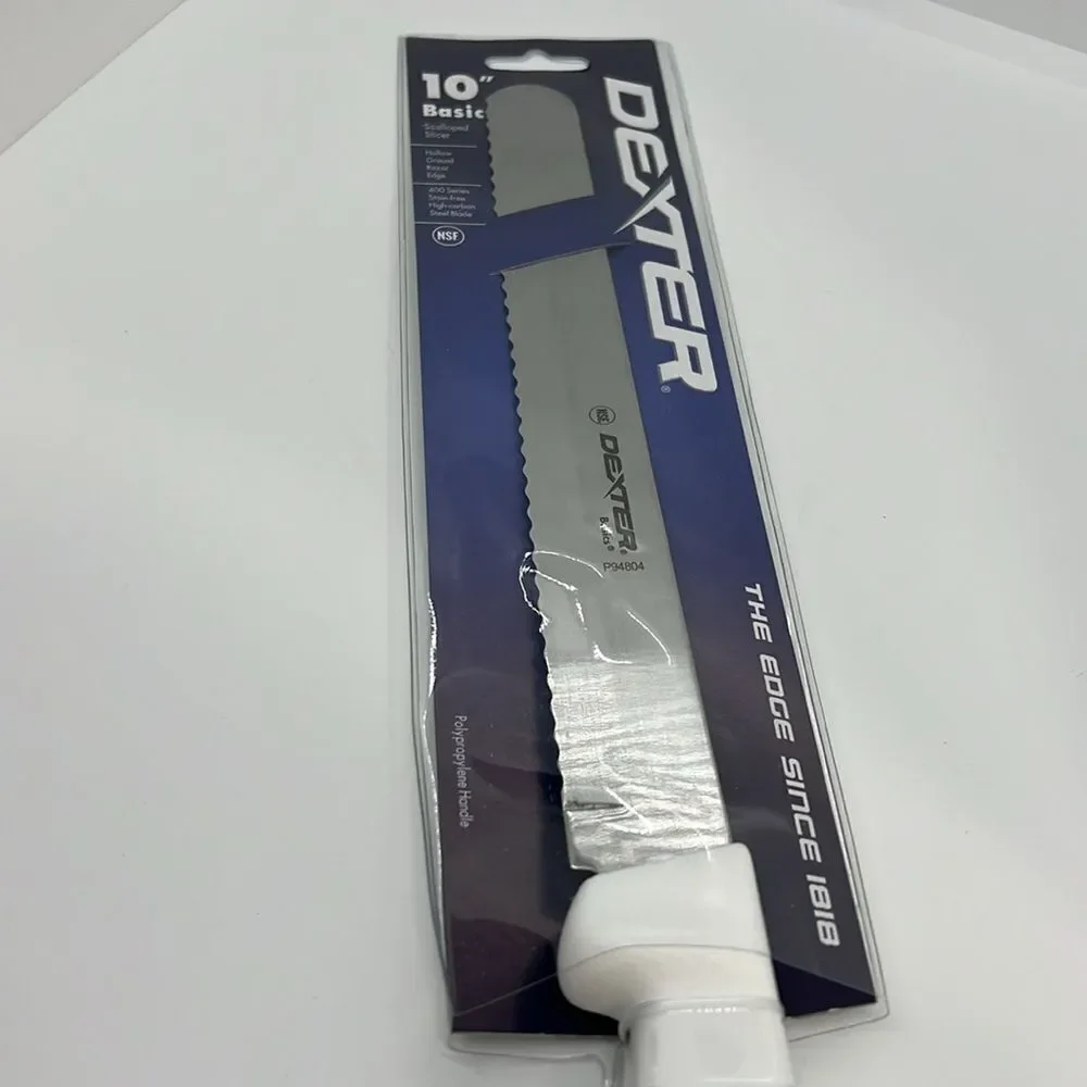 Dexter Basics P94804 10” Scalloped Slicer Kitchen Knife. Carbon Steel. NEW!!!!!!